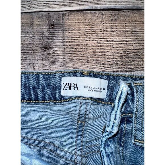 ZARA Bermuda Denim Blue Cut Off Jeans | 0 - Picture 5 of 5